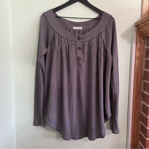 We The Free Womens Purple Gray Thermal All Day Wear Short L